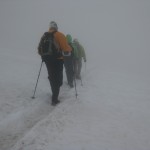 What snow? Our June Tour du Mont Blanc guests brave the chilly trails.