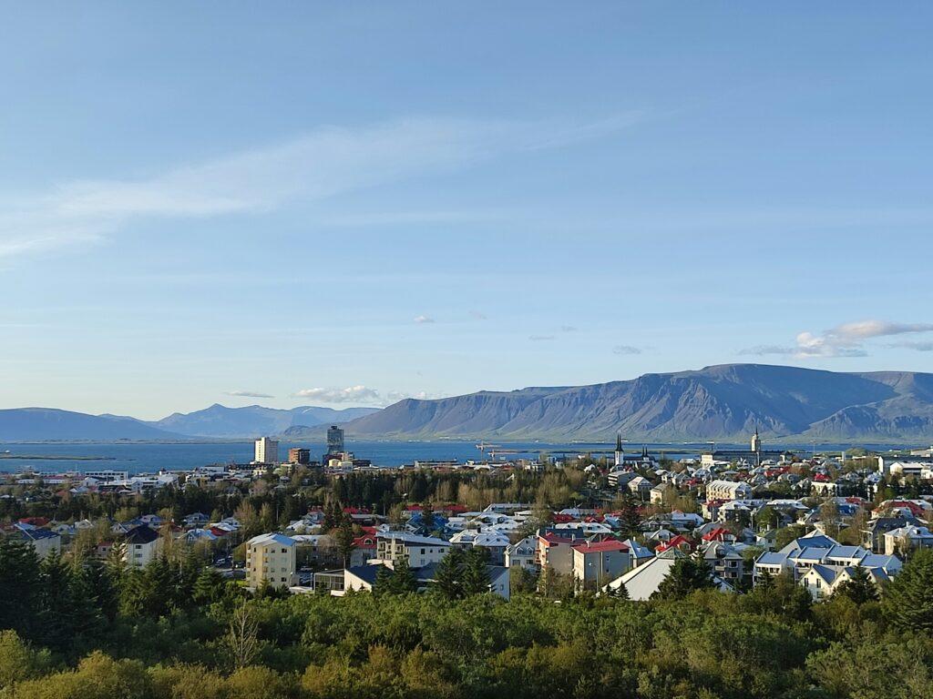 View of the city of Reykjavik from a distance