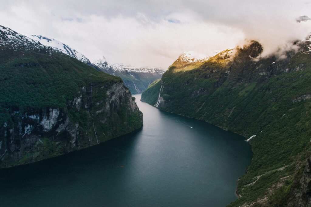 View of vast fjord from elevated lookout